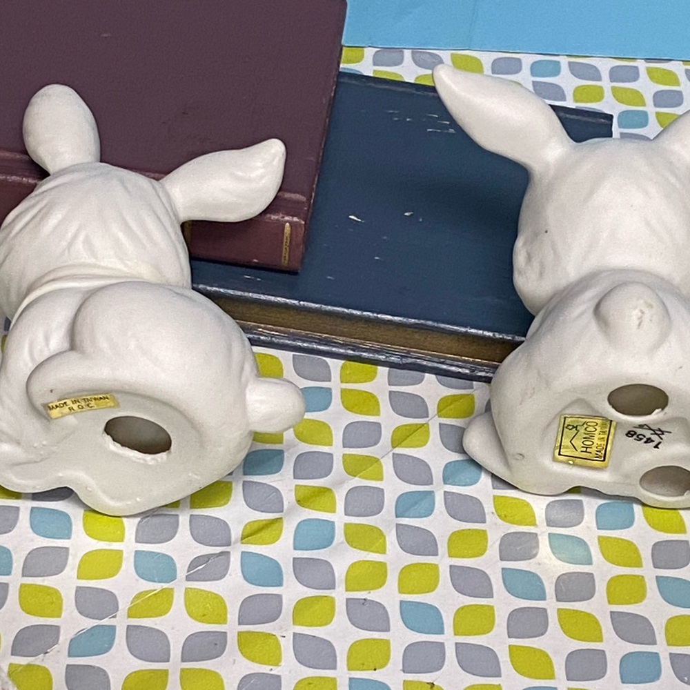 Vintage Homco white porcelain Bunnies - Picture 5 of 10